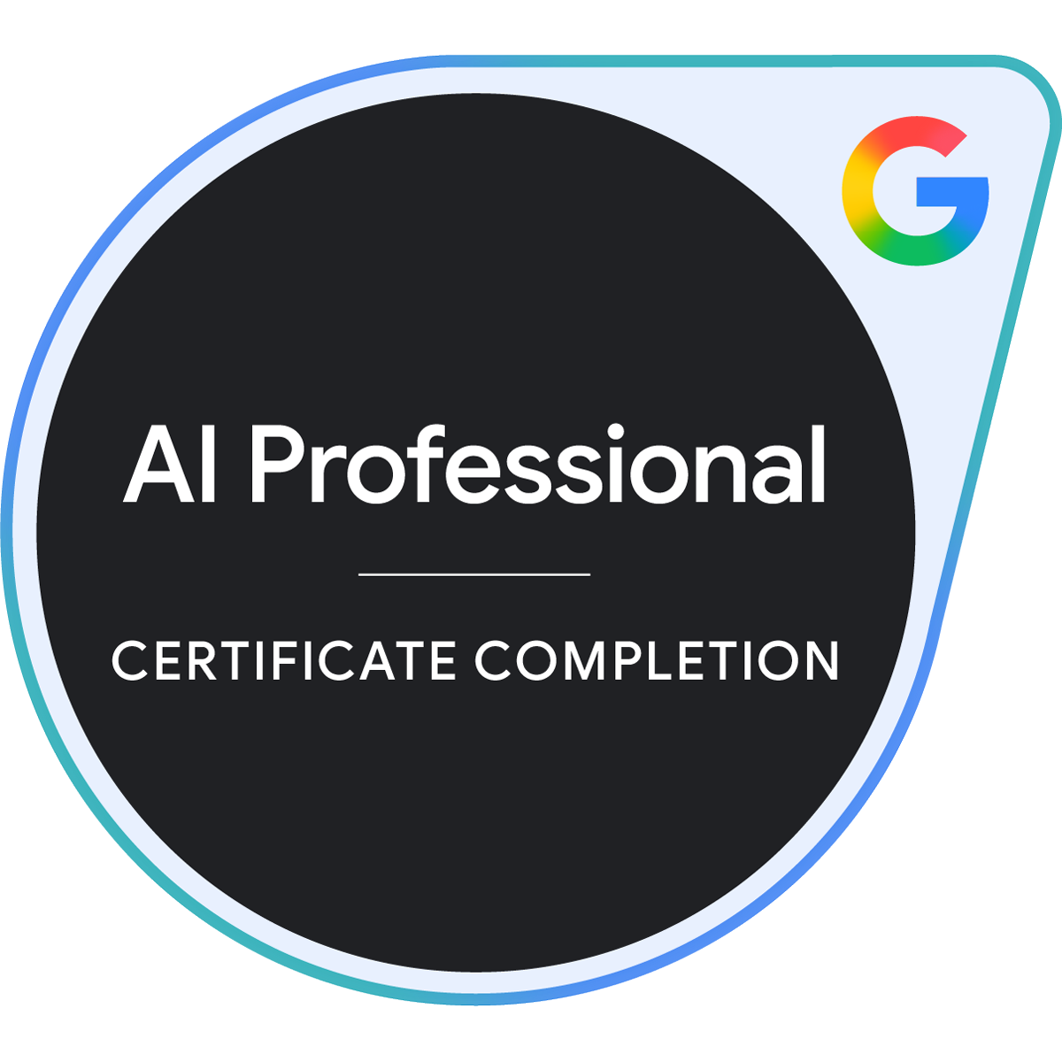Google AI Professional Certificate completion badge